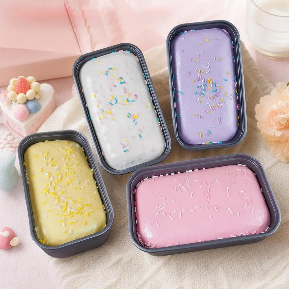 Sticky Box Cake Squishy Toy Slow Rising Squeeze Toy Butter Ice Cream Box Squishy Fidget Toy Anti Stress Release Hand Relax Gift