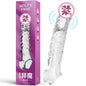 Male Vibrating Threaded Crystal Sleeve Silicone Penis Sleeve Couple Sex Bdsm