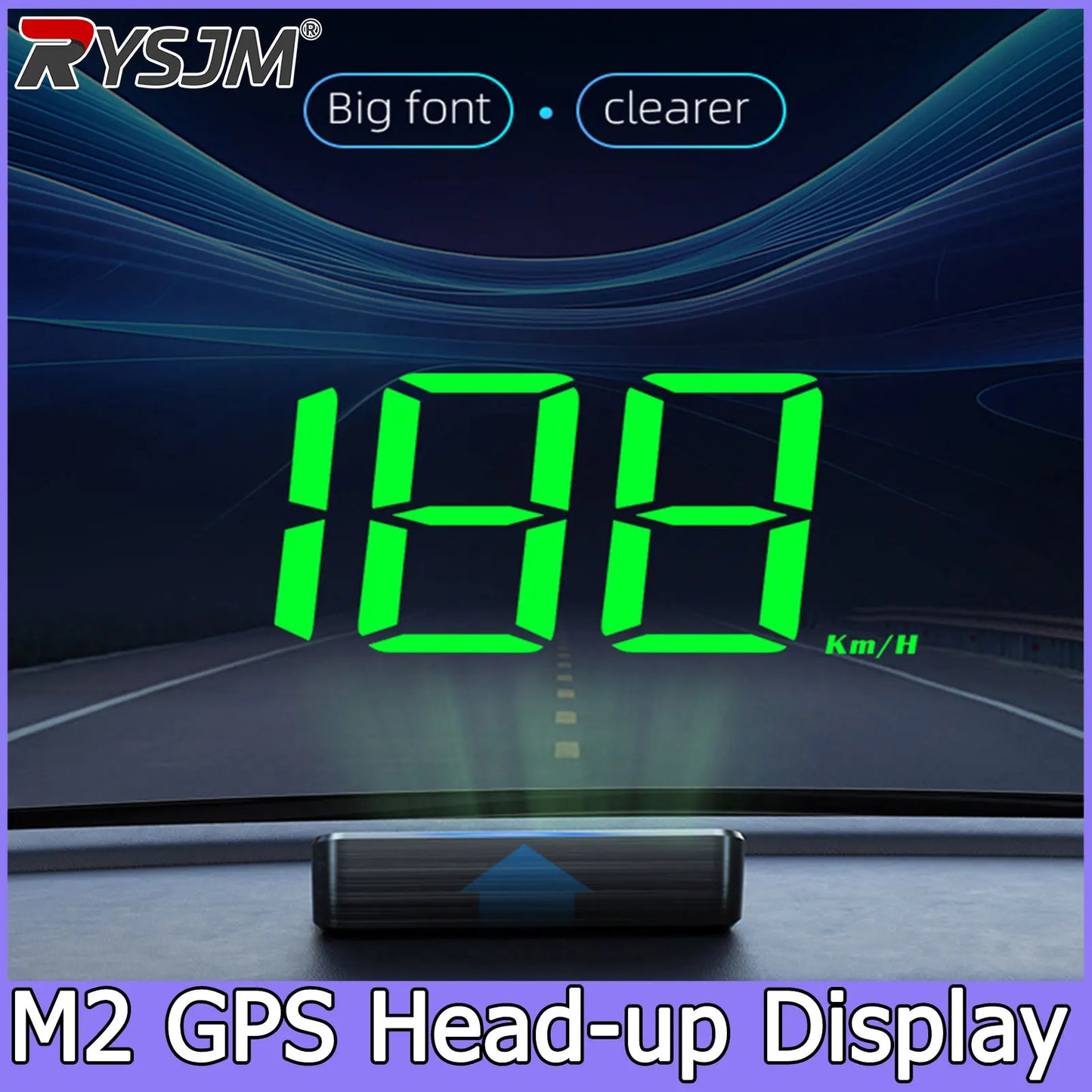  M2 Universal GPS HUD Car Speedometer Projector With Speed KMH Head Up Display Car USB Cable Plug & Play GPS & Beidou System