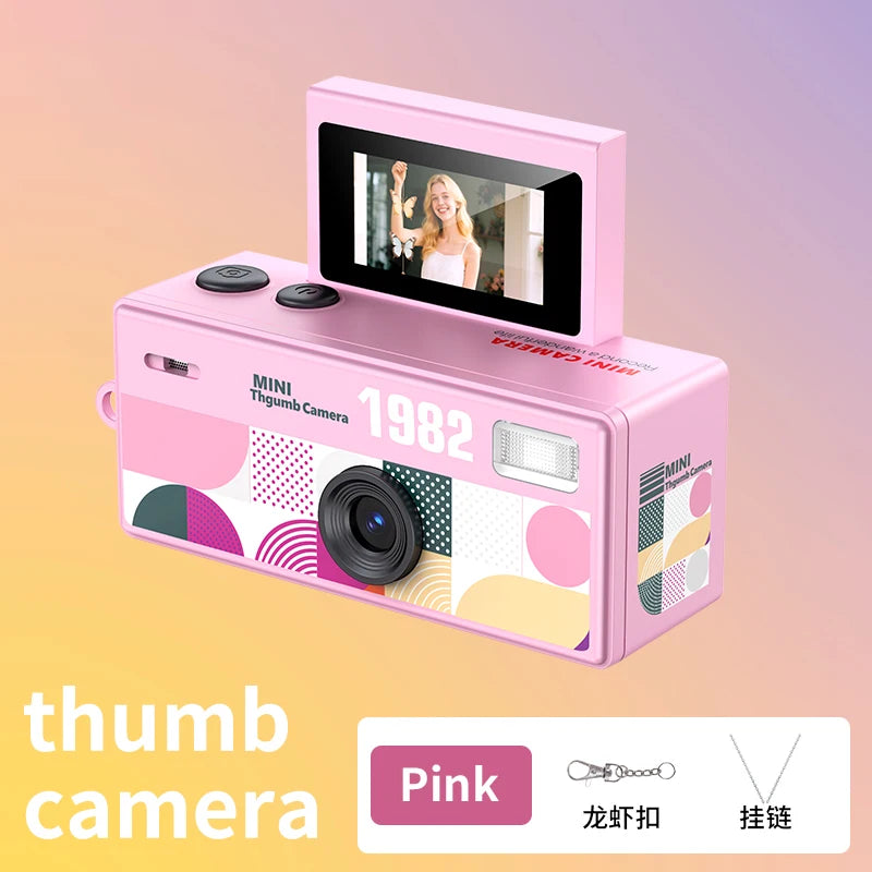 Ourlife Thumb Keychain Camera 0.96inch Flip Screen Retro CCD Mini Digital Camera 720P Very Small Camcorder Video Recorder
