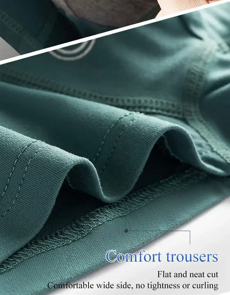 Men’s Boxer Shorts Non-Marking Mid Waist Anion Technology Comfort Underwear Breathable Massage Design Black Men’s Underpants