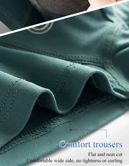 Men’s Boxer Shorts Non-Marking Mid Waist Anion Technology Comfort Underwear Breathable Massage Design Black Men’s Underpants