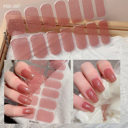 1PC Gel Nail Sticker Patch Slider Flower Gradient Color Back Glue Full Cover Waterproof Gel Nail Sticker UV Lamp Curing Manicur
