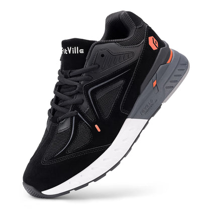 FitVille Men's Extra Wide Orthopedic Walking Shoes, Arch Support Lightweight Non Slip Running Sneakers, Pain Relief Footwear for Flat Feet, Plantar Fasciitis & Severe Heel Pain