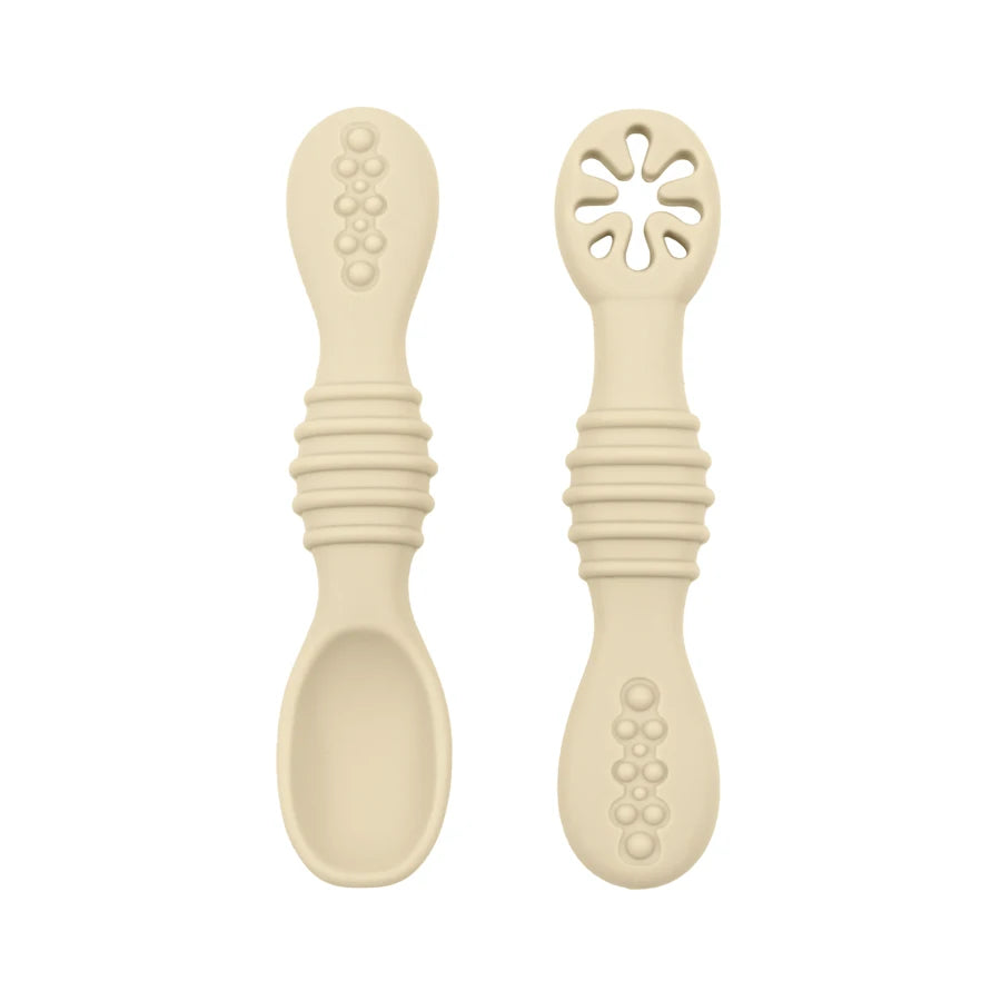 Baby Spoon Fork Set Food Grade Silicone Sticky Spoon Children Cutlery Training Spoon Feeding Tableware Soft Kitchen Accessories