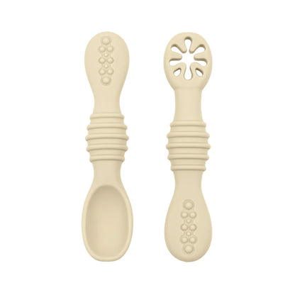 Baby Spoon Fork Set Food Grade Silicone Sticky Spoon Children Cutlery Training Spoon Feeding Tableware Soft Kitchen Accessories