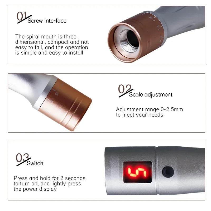 Ultima Dr.imp Pen Wireless Derma Rolling Dermapen Microneedling Cartridge Mesotherapy Auto Micro Needles Exfoliate Shrink Pores