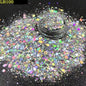 5g/BagGlitter Chameleon Nail Flakes Iridescent Chameleon Nail Powder Holographic Laser Colorful Nail Sequins 120 Colors Mix Size