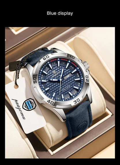 PAAZOMU Man Luxury Brand Watch Waterproof Luminous Date Week Men's Quartz Wristwatch Stainless Steel Fashion Sports Men Watches