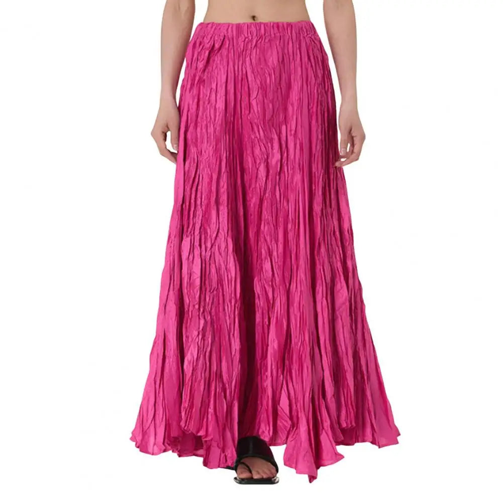 11 Colors Irregular Pleated A-line Skirt For Women High Waist Solid Color Loose Fashion Skirts Casual 2025 Spring New