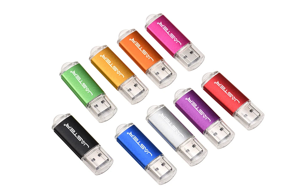 JASTER High Speed USB 2.0 Flash Drive Mini Plastic Pendrive 128M 4GB 16GB 32GB 64GB 128GB With Keychain Memory Stick Pen Drive