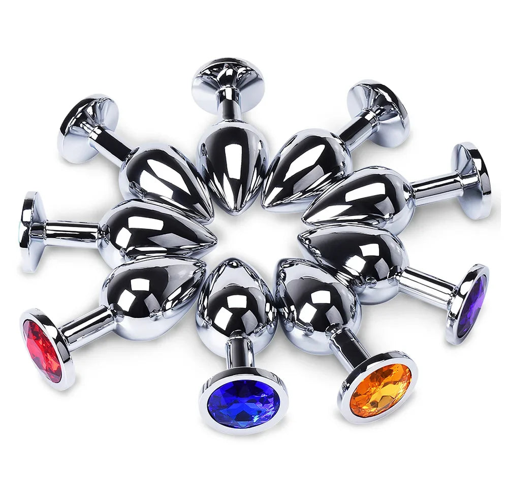 3 Size/set Metal Anal plug butt plug Sex Toys Butt Toys For Women/Men/Couples Adult Game Masturbator Anal S/M/L Diamond Sex Shop