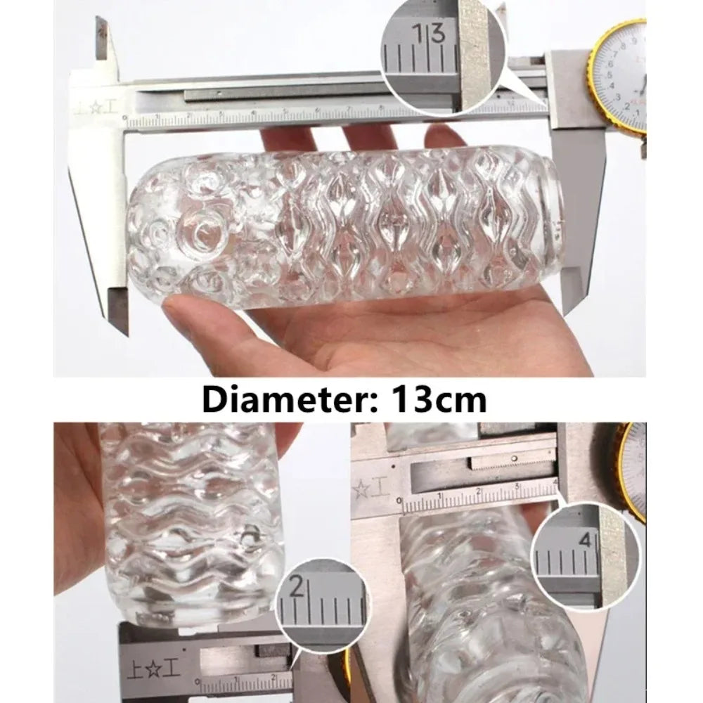 Masturbation Cup For Men Simulated Soft Vagina Transparent Adult Endurance Exercise Adult Vacuum Aircraft Pocket Cup Male SexToy
