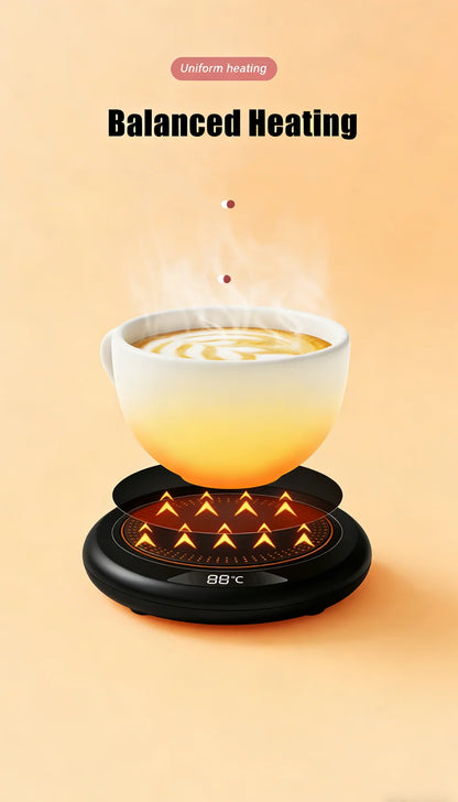 USB Thermostatic Heating Coaster for Home 3-Speed Adjustable Constant Temperature 55-65-75 Degrees Cappuccino Warmer