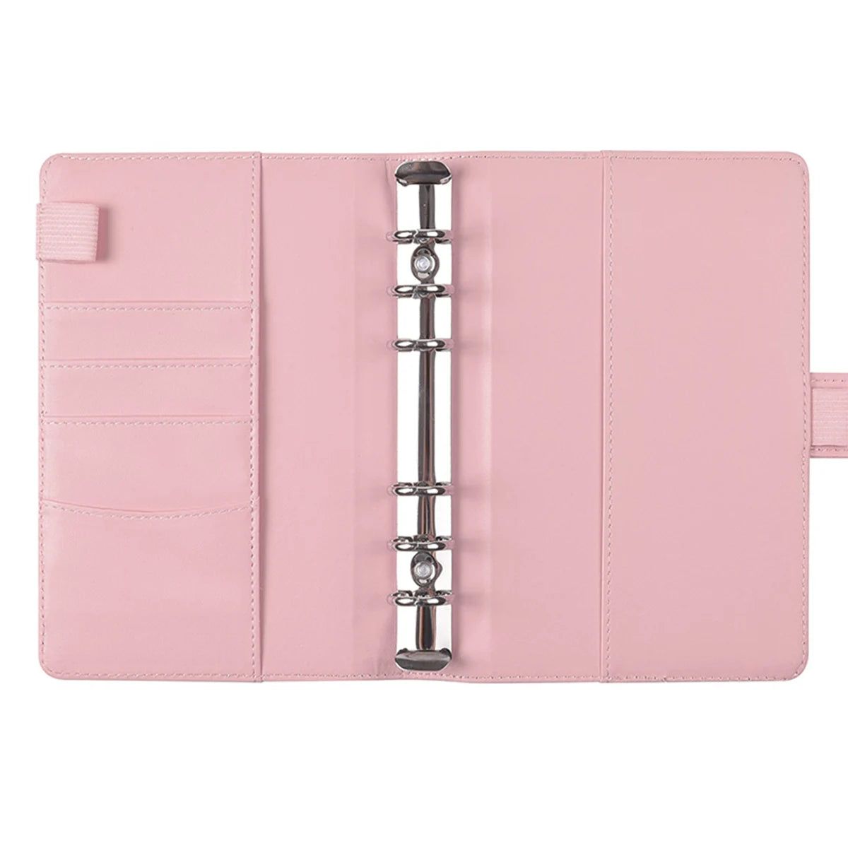 A6 PU leather binder economy 6-ring notebook, stylish design, personal notebook binder cover, can be used for cash budget storag