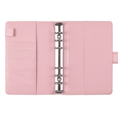 A6 PU leather binder economy 6-ring notebook, stylish design, personal notebook binder cover, can be used for cash budget storag