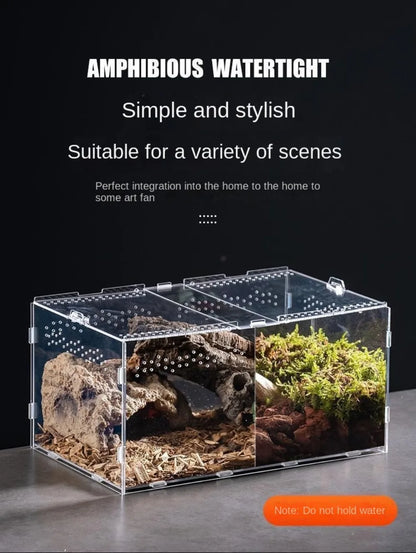 Durable Acrylic Reptile Habitat Anti-Escape Multiple Size Spider Feeding Case Clear Arboreal Lizard Breeding Box for Chameleon