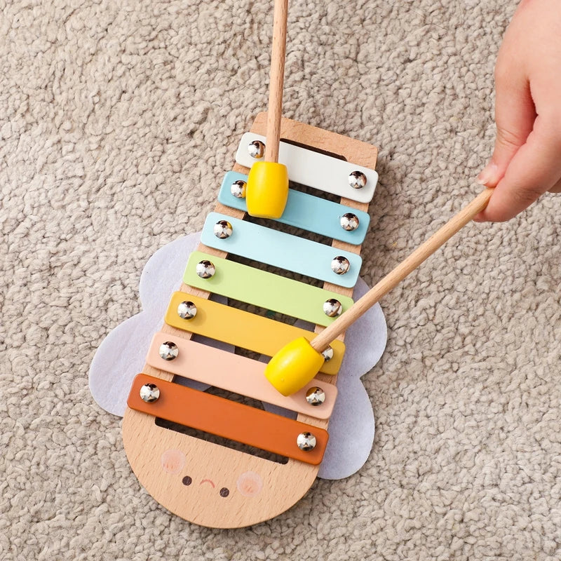 Montessori Kids Musical Toys Wooden Educational Instruments Baby Percussion Instruments Music Station Newborn Birthday Gift