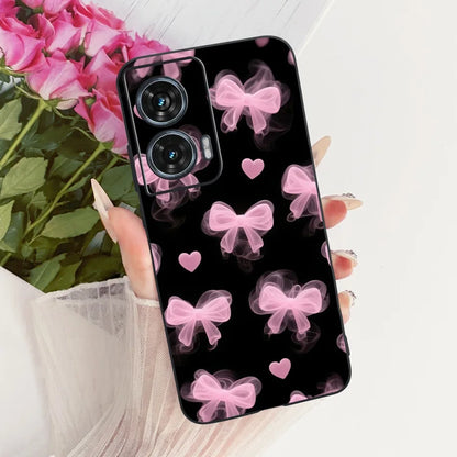 Case For Motorola Edge 50 Fusion Cover XT2429-1 Popular Flower Soft Black Silicone Phone Cases For Motorola G96 5G MotoG96 Funda