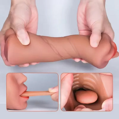 Realistic Vagina3 IN 1 Artificial Masturbator Cup Male Soft Pocket Pussy Deep Throat Oral Blowjob Silicone Massager Sex Toys