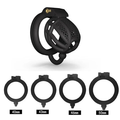 BDSM Chastity Cage 4 Size Ring Penis Cage Device Femdom Restraint Penis Lock Breathable Urethral Lock Bondage Device for Men