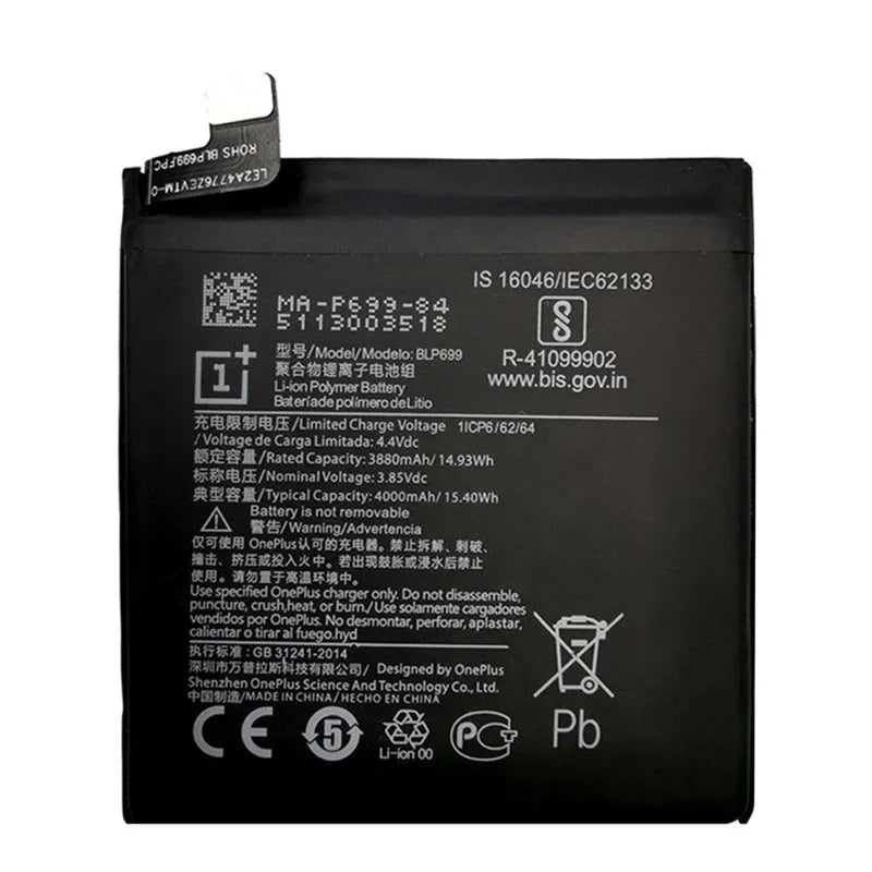 Original Battery For Oneplus one 1+ For OnePlus 1 2 3 1+3 One Plus Nord 2 N10 X 3 3T 5 5T 6 6T 7 7T 8 8T 9 9R Pro Plus Batteries
