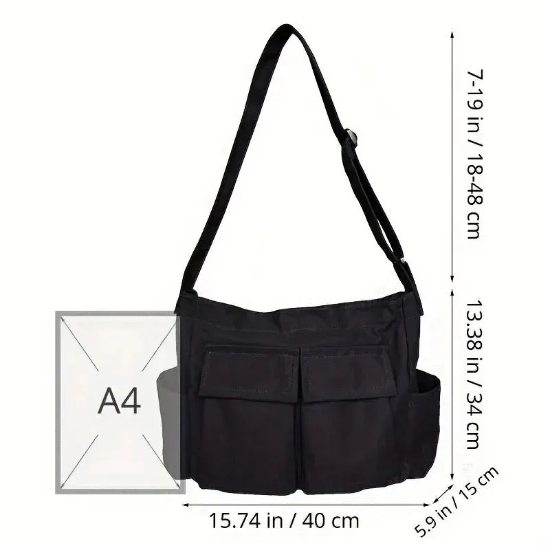 Classic Vintage Canvas Shoulder Bag Women Solid Soft Travel Women Crossbody Bag Large Capacity Fashion Handbag Tote Bag Women