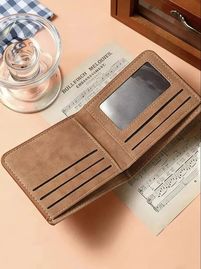 HOMEFISH Fashion Short Wallet for Men, Lightweight Portable Card Holder with Ample Bill Storage