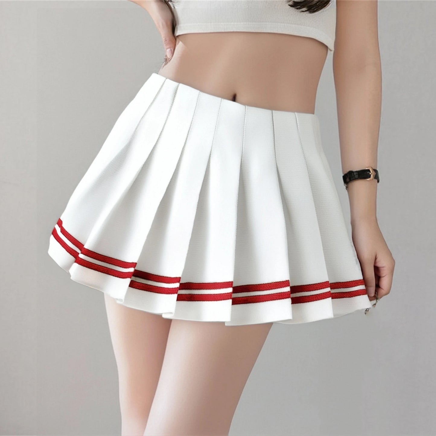 Fashion Preppy Style Pleated Skirts Women 2025 Spring Summer New A Line Short Dress Sweet Girl High Waist Petchwork Skirt Street