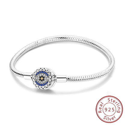 Original 925 Sterling Silver Bracelets 17-20CM Love Heart Flowers Butterfly Charms Beads Bracelet For Women Fashion Jewelry Gift