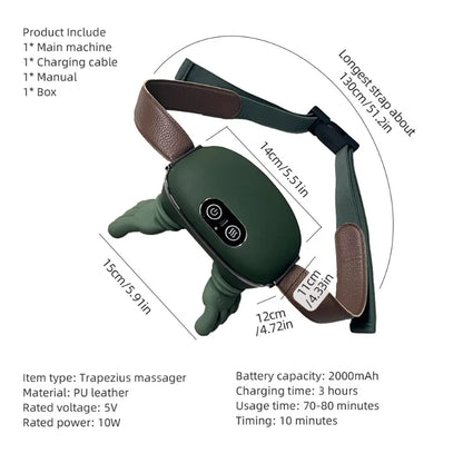 Neck Shoulder Massager Finger Pressure Shiatsu Neck Back and Shoulder Massager Electric Kneading Neck Deep Massage Muscle Relax