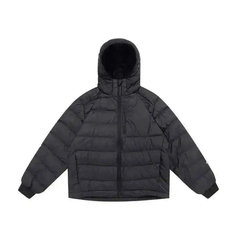 HKSH Outdoor Light Sport Color Contrast Hooded Down Jacket Women's Winter Mountain Leisure Waterproof Climbing Cotton Coat H2887