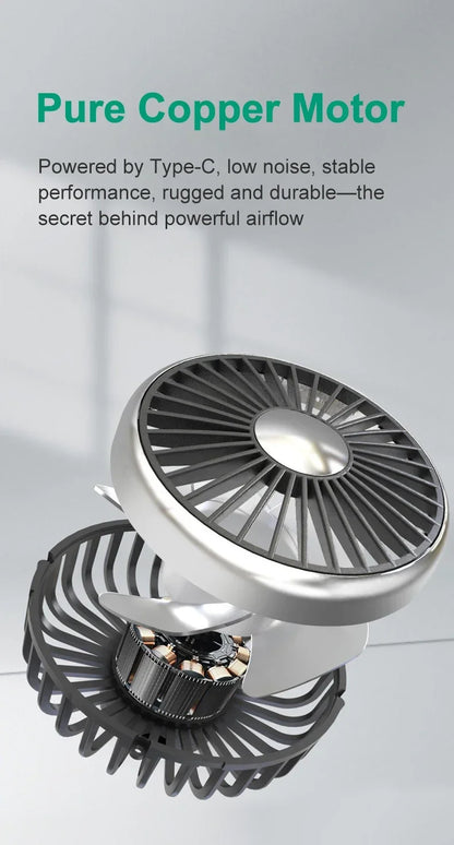 EAFC Car USB Fan Dual Head Cooling Air Fan Independent Switch 3-Speed 360 Degree Adjustable Auto Fan Car Electrical Appliances
