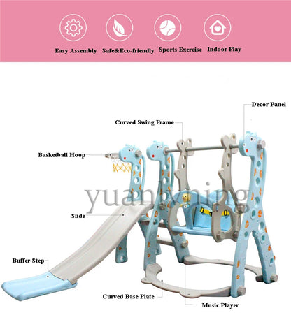Multi-Function Children's Swing and Slide Set  Indoor Toddler Playground Home Children Activity Toy for Age 1-6