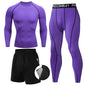 Men's 2/3pcs sets Boxing suit rashguard male kit MMA compression clothing men long-sleeved t-shirt+leggings tracksuit Sport Suit