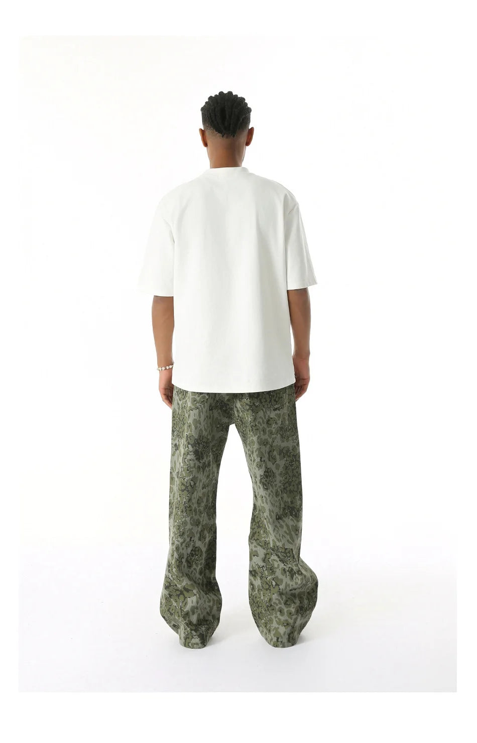 2025 Four Seasons Men's Youth Popular Multi color Pattern Camouflage Pants Basic Versatile Straight Wash Casual Cowboy Pants