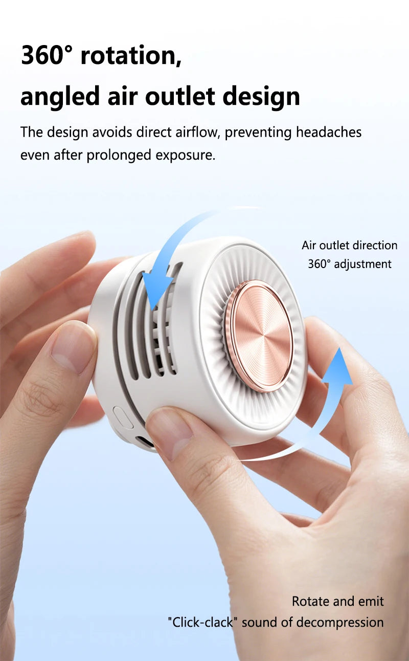 Lenovo Portable Bladeless Clip Fan 360° Rechargeable Mini USB Desk Fan Small Cooling Fan for Outdoor Travel Office