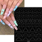 24-Design Airbrush Stencil Nail Stickers 1Pcs Butterfly/Heart/French Line Nail Decal Adhesived DIY Nail Template Airbrush Slider