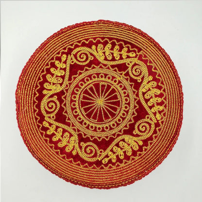 Muslim Prayer Hats Red Cotton Embroidery Kufi Cap Turban Indian Style for Men Saudi Arabia Islamic Clothing Jewish Islamism Scar