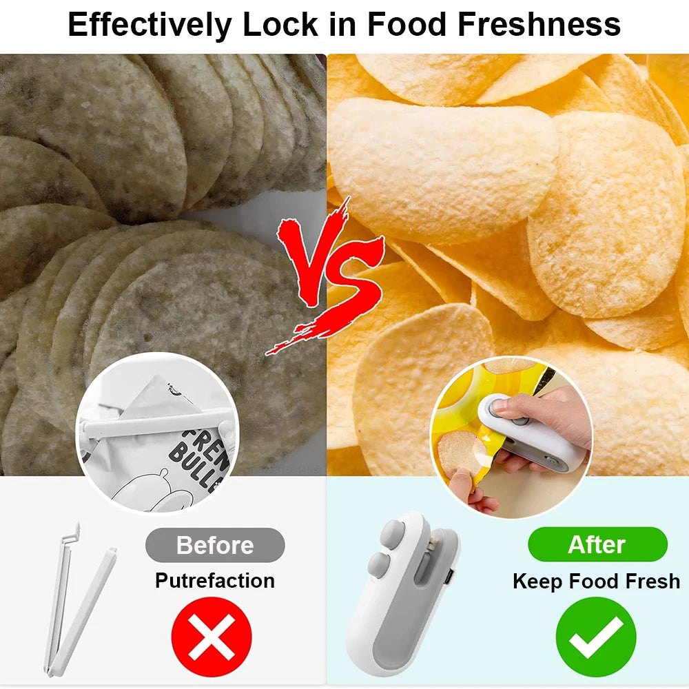 Plastic Bag Sealer Mini Portable Plastic Bags Sealing Machine Handheld Food Packaging Heat Sealer Thermal Plastic Bag Sealants