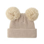 0-12M Solid Knitted Cute Pom Pom Cap Newborn Boys Girls Turban Hats Hospital Bonnets Infant Autumn Winter Headwraps Kid Headwear