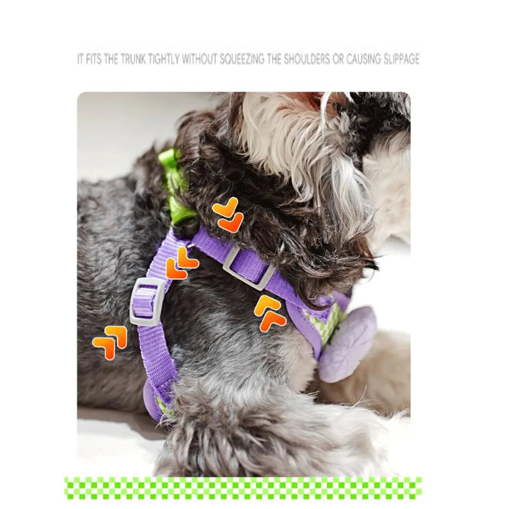 1 Set Dog Leash Set Small Puppy Leash Nylon Dog Harness Pet Anti-Escape Training Leash for Small Middle Dogs