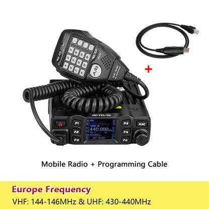 Retevis RT95 Mobile Ham Radio Two-way Car Radio VHF UHF Dual Band Mobile Radio Station Transceiver Base Station for Camping