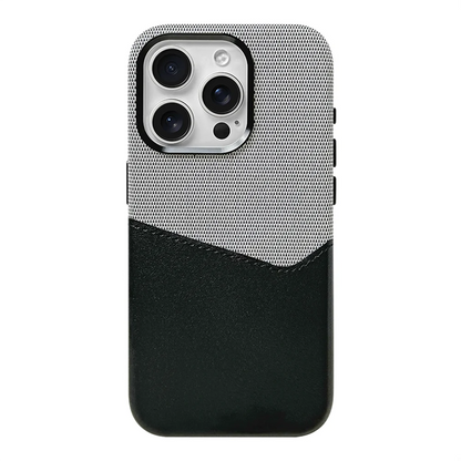 Card Holder MagSafe Leather Case For iPhone 17 Pro Max 16 15 14 Plus 13 12 Pocket Wireless Charging Alloy Lens Hit Color Cover