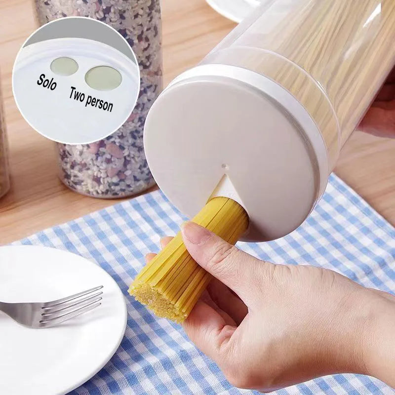 1pc Noodles Sealed Can Food Storage Spaghetti Noodle Pasta Container With Locking Lid Food Grade Plastic Kitchen Storage