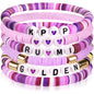 6pcs Korean Pop K-Pop Bracelet Set Multicolor Kpop Group Lettering Jewelry Durable Fan Accessory Concert Cosplay Birthday Gift