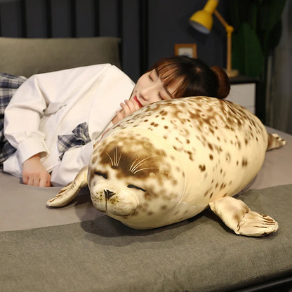 Simulation Giant Sea Lion Plush Toys Sea World Animal Soft Stuffed 3D Seal Pillow Home Decor Sofa Cushion Nice Birthday Gift