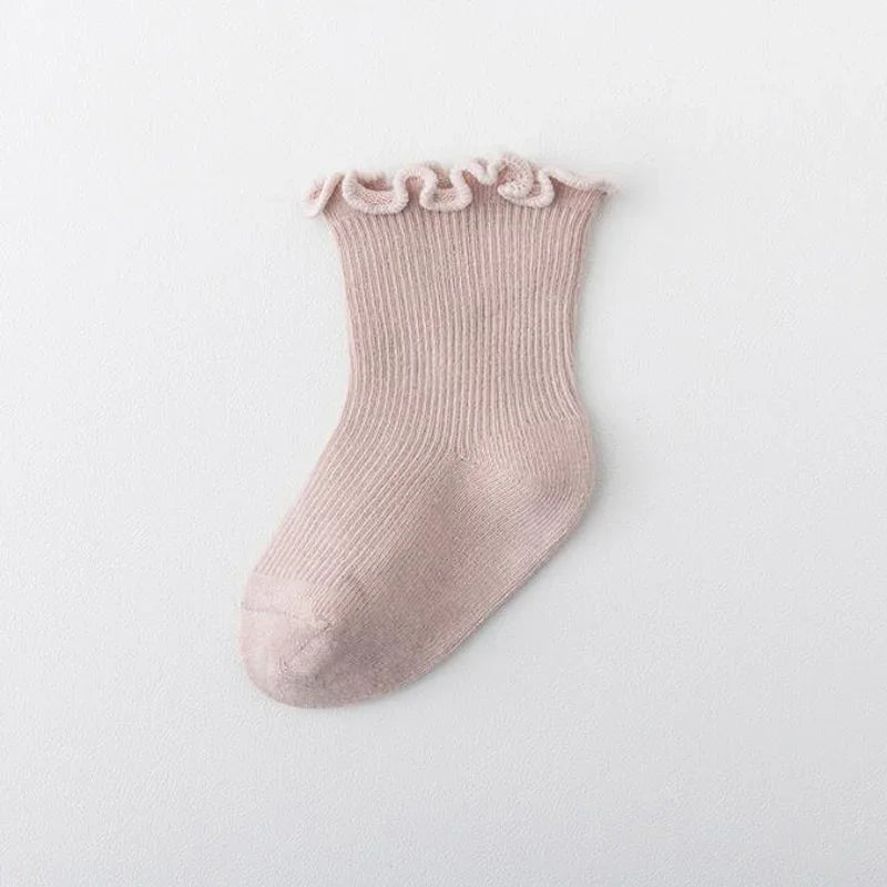 1Pair/lot New Boys and Girls Solid Color Baby Socks