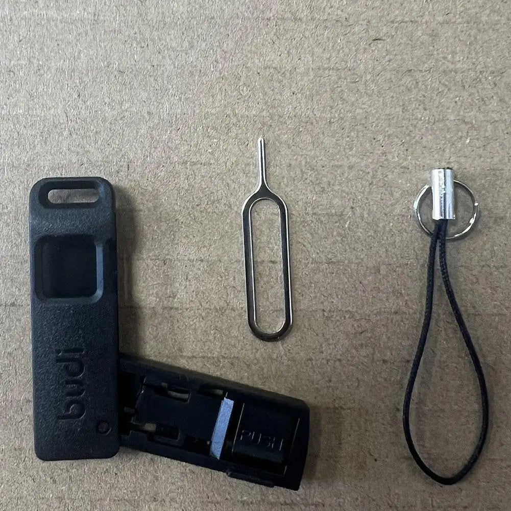 Multifunctionele kaartslot opslagdoos TF SIM-kaartejector opslagslot met Lanyard Anti-verloren SIM-kaartverwijderingsnaalden 1pc
