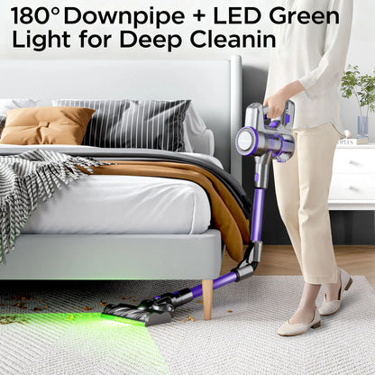 Yanhama Cordless Vacuum Cleaner - 68000Pa/550W Stick Vacuum with Charging Wall Dock, Lightweight Handheld Vacuum for Carpet